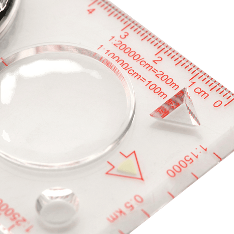 M-Tac Kortkompas med lineal og forstørrelsesglas til kortlæsningspræcision