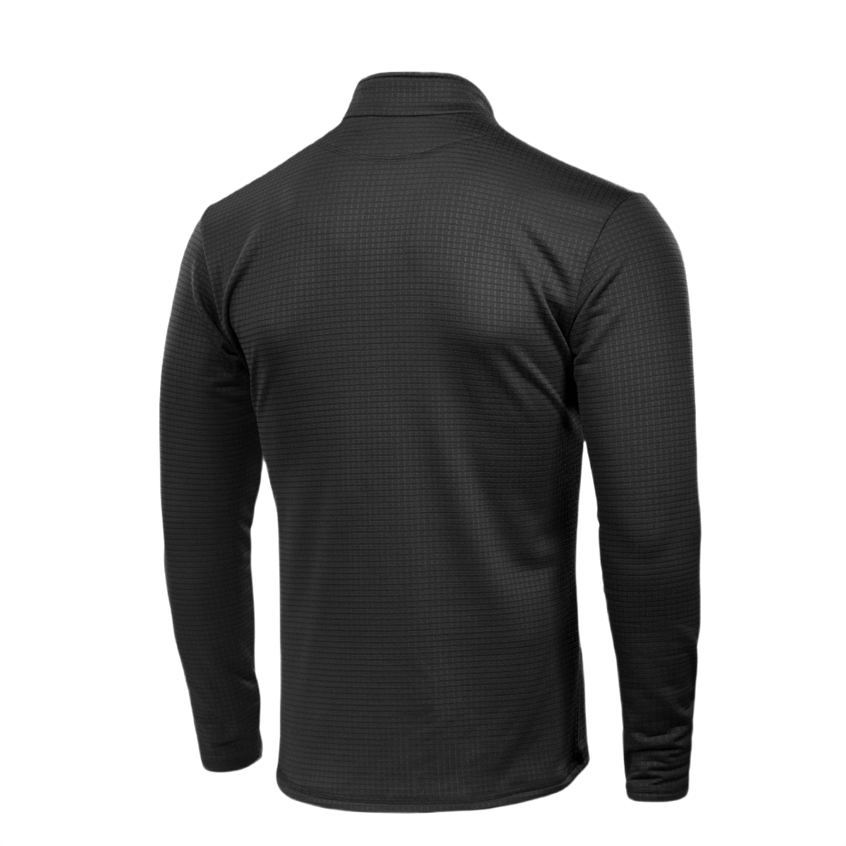 M-Tac Thermal Fleece Trøje Delta Level 2 set bagfra, sort termotrøje i polyester til kolde klimaer med YKK-lynlåse.