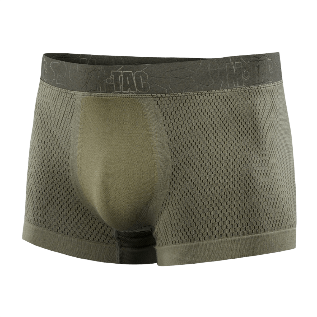M-Tac Hexagon Sports Underbukser i olivengrøn med hexagon mønster, ideel til sportsaktiviteter.