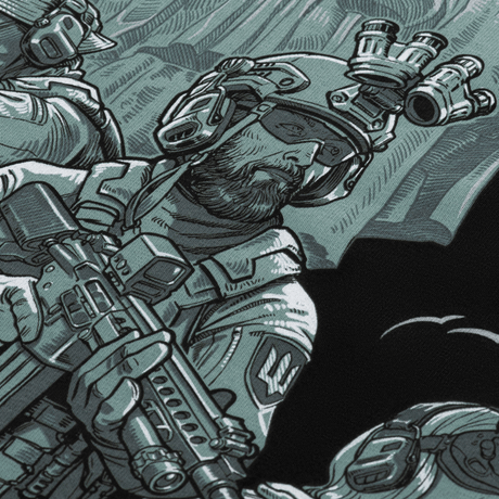 M-Tac T-Shirt Freedom med ukrainske militærmotiver og modstandsikoner, symboliserer beskyttelse og frihed, lavet i blød bomuldsblanding.