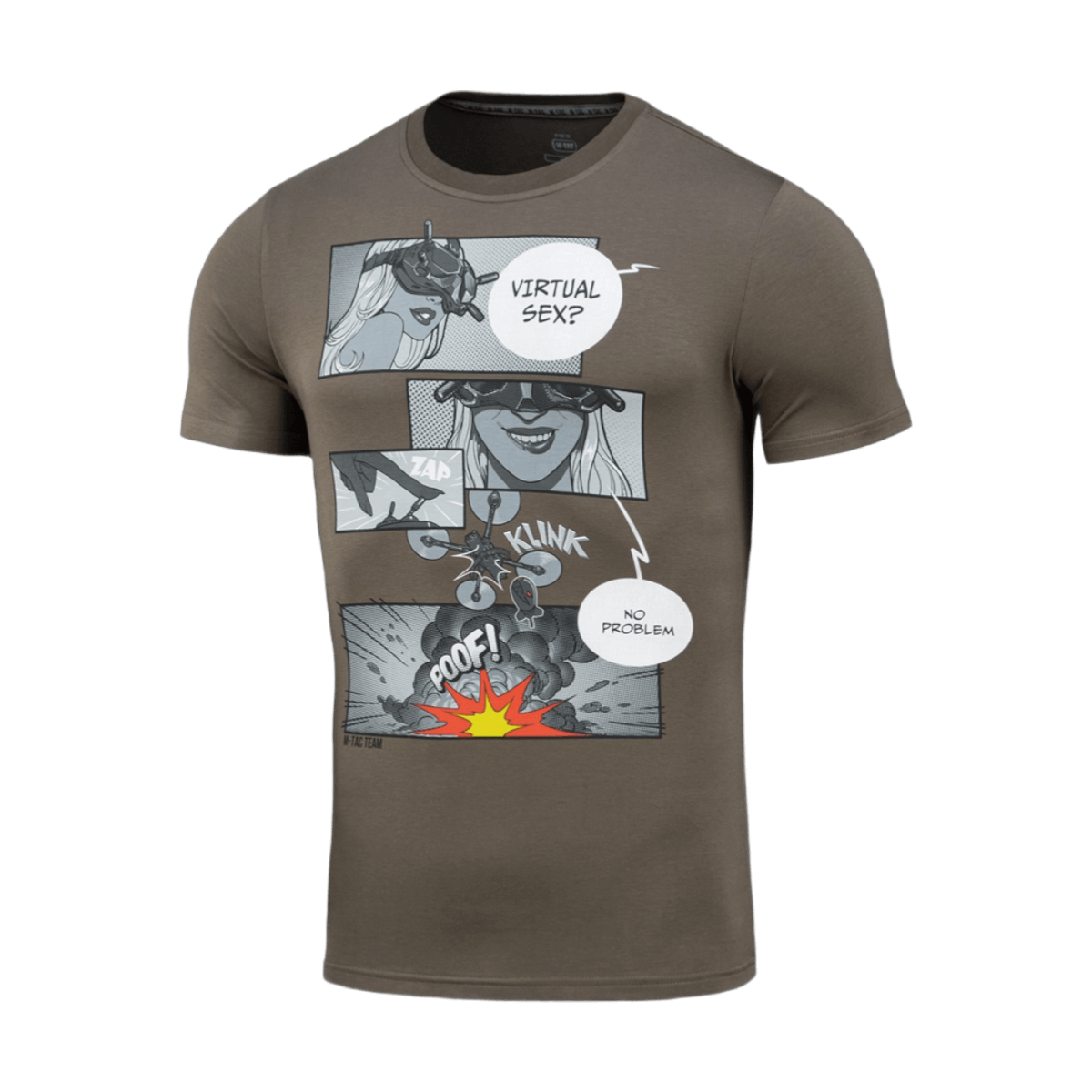 M-Tac T-Shirt Comics Drone Girl med FPV-pilot print, kreativt og dynamisk design hylder ukrainske droneoperatører.