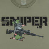 M-Tac T-Shirt Mole med humoristisk print af en muldvarp sniper, fremhæver unikt design og komfortabelt bomuldsstof.