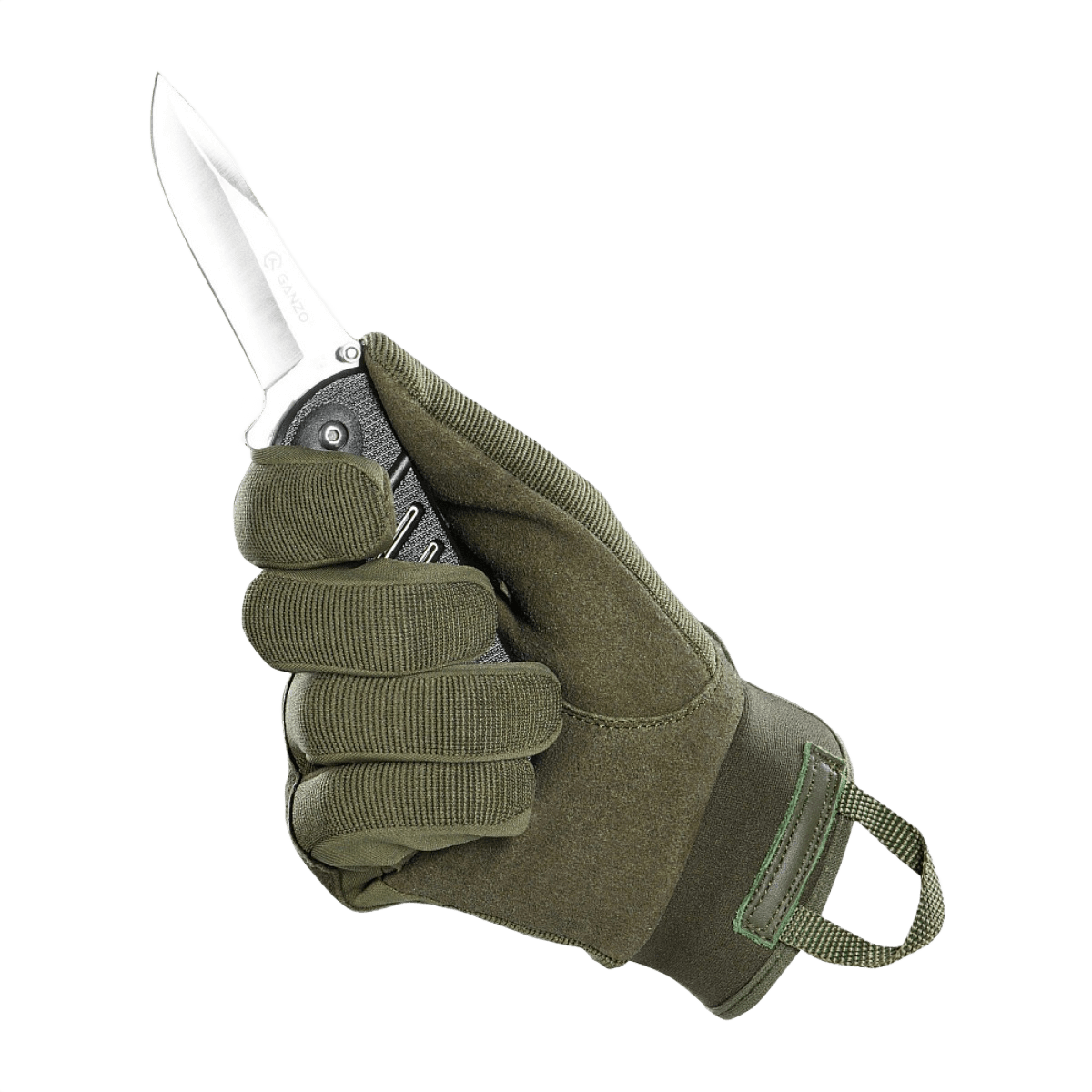 M-Tac Handsker Assault Tactical Mk.3 holder en kniv, forstærket håndflade giver sikkert greb, justerbar velcro for komfort.