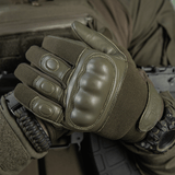 M-Tac Handsker Assault Tactical Mk.4 i ægte læder med forstærket håndflade og justerbar velcro for sikker pasform.