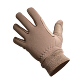 M-Tac Handsker Assault Tactical Mk.8 i brunt syntetisk materiale og læder med elastiske manchetter for taktisk brug.