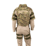 Anorak Chromium® Tactical II – full set MultiCam® soft body armor vest med omfattende beskyttelse, set bagfra.