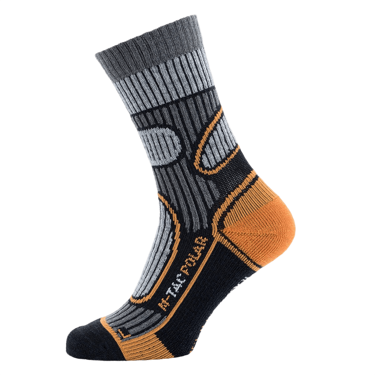 M-Tac Sokker Polar Merino 40%, udendørs sokker, designet til komfort, termisk isolering, merinould, holdbarhed, grå og orange farve