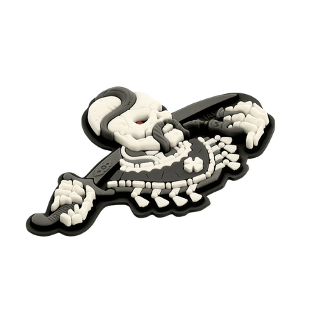 M-Tac Patch You Only Die Once 3D PVC i sort og hvid med Velcro fastgørelse, 74x50 mm, morale patch til militært eller taktisk brug.