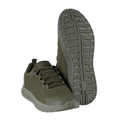 M-Tac Summer Pro Sneakers i olivengrøn, åndbare og slidstærke med EVA- og gummi-sål og gummiforstærkning ved tå og hæl.