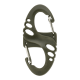 M-Tac Plast S-Krog Karabinhage, lille dobbelsidet karabinhage til nøgler og lommelygter, let og kompakt, plast og stål, 50 mm.