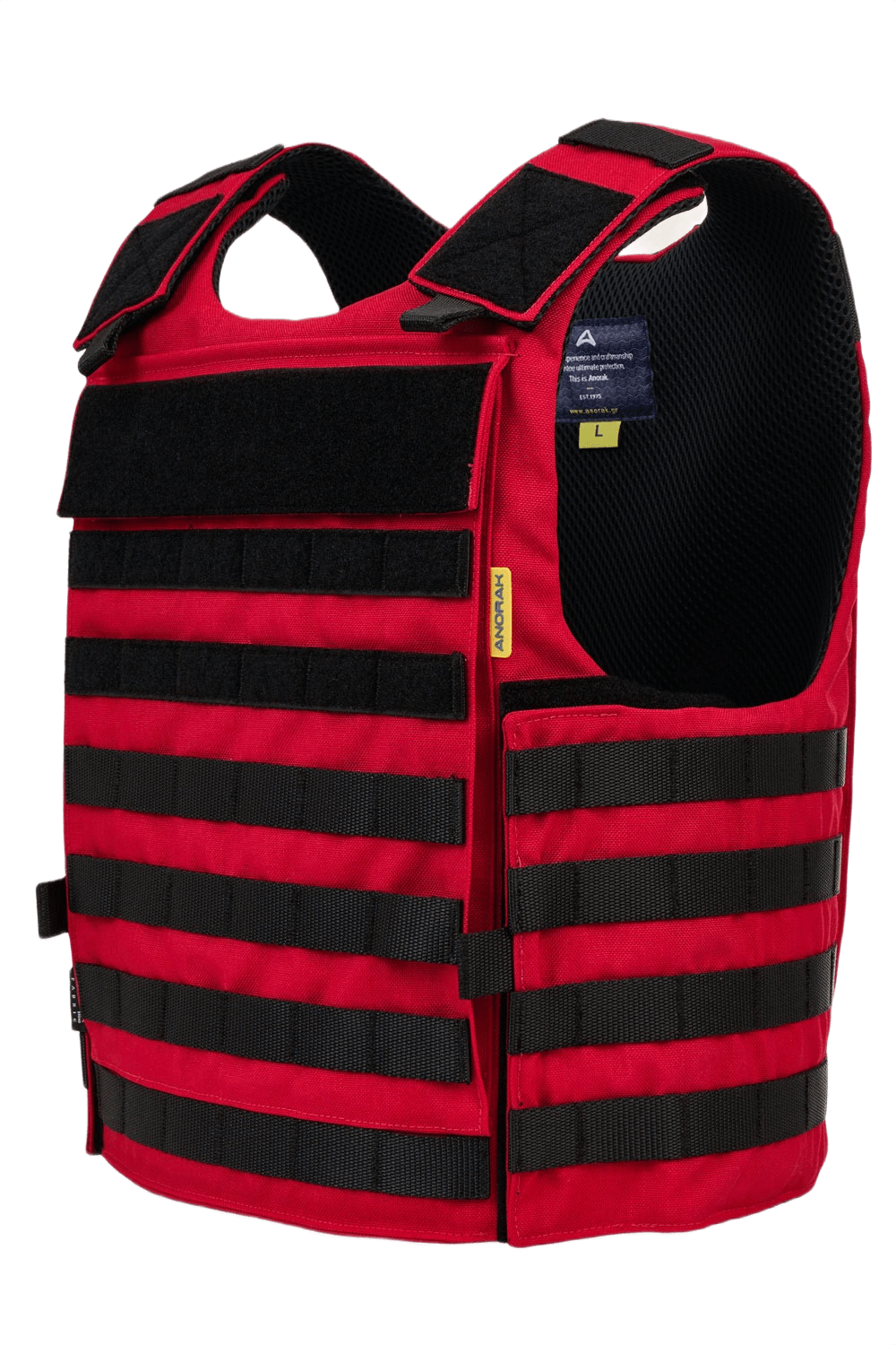 Anorak Chromium® Instructor I Skudsikker Vest i rød, ergonomisk designet til maksimal IIIA-beskyttelse og komfort.