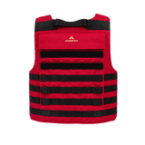 Rødt Anorak Instructor I Cover med PALS webbing til MOLLE udstyr, designet til politiet og militær funktionalitet.