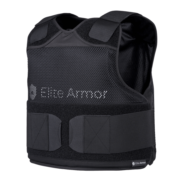 Elite Armor RX2 stik og skudsikker vest - set forfra i vinkel