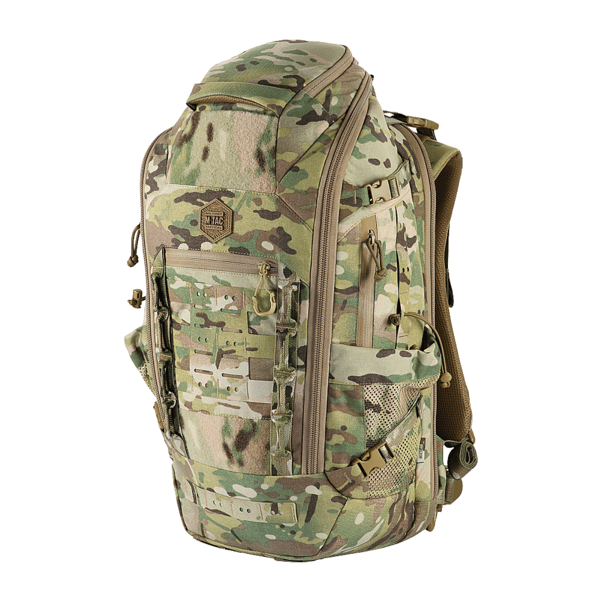 M-Tac Rygsæk Gen. III Elite – Small i camouflagedesign med ergonomisk stil, lavet af slidstærk Cordura materiale, udstyret med MOLLE system