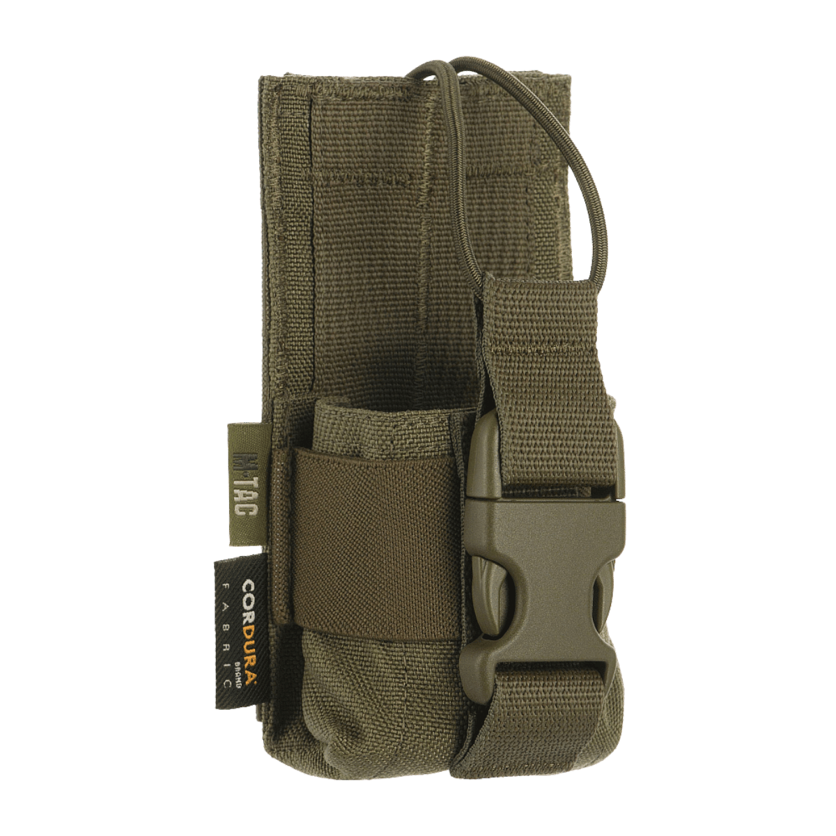 M-Tac Radio Pouch Motorola 4400/4800 kompatibel med MOLLE-system, nem adgang til kontrolknapper, holdbar taske i grøn farve.