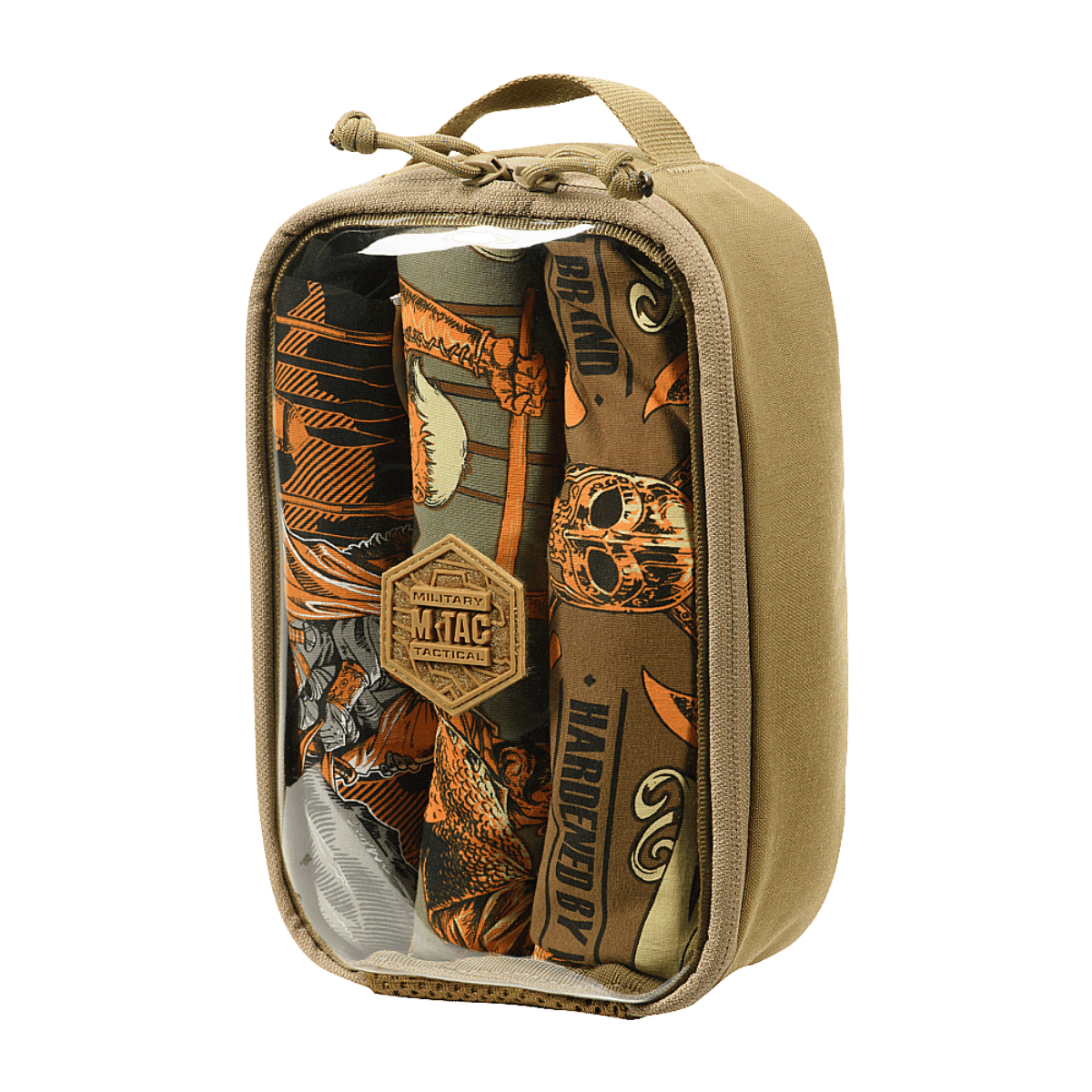 M-Tac Utility Organizer Transparent Elite Small Gen. II i slidstærk Cordura med gennemsigtigt PVC-frontpanel. Velegnet til EDC-udstyr.