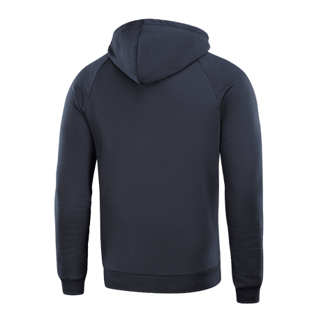 M-Tac Hættetrøje Cotton Raglan i sort, set bagfra med raglanærmer, fremstillet af 100% bomuld for komfort og stil.