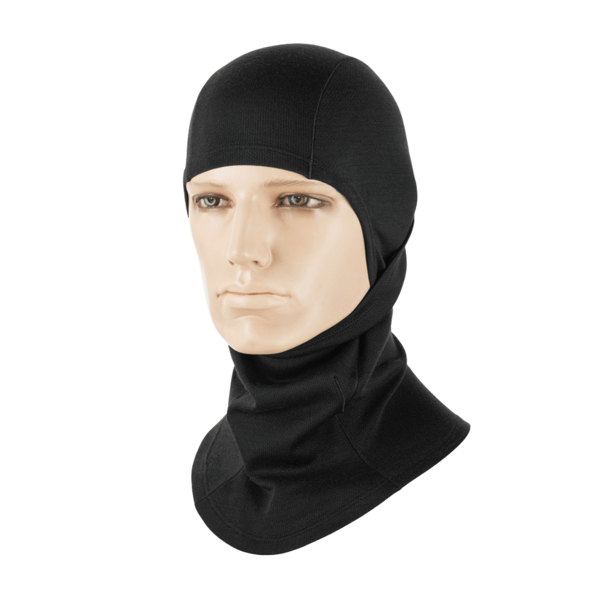 M-Tac Balaclava Ninja Moisture-Wicking Gen.II Polartec i sort, designet til taktiske opgaver og friluftsliv, tilbyder beskyttelse mod elementerne.