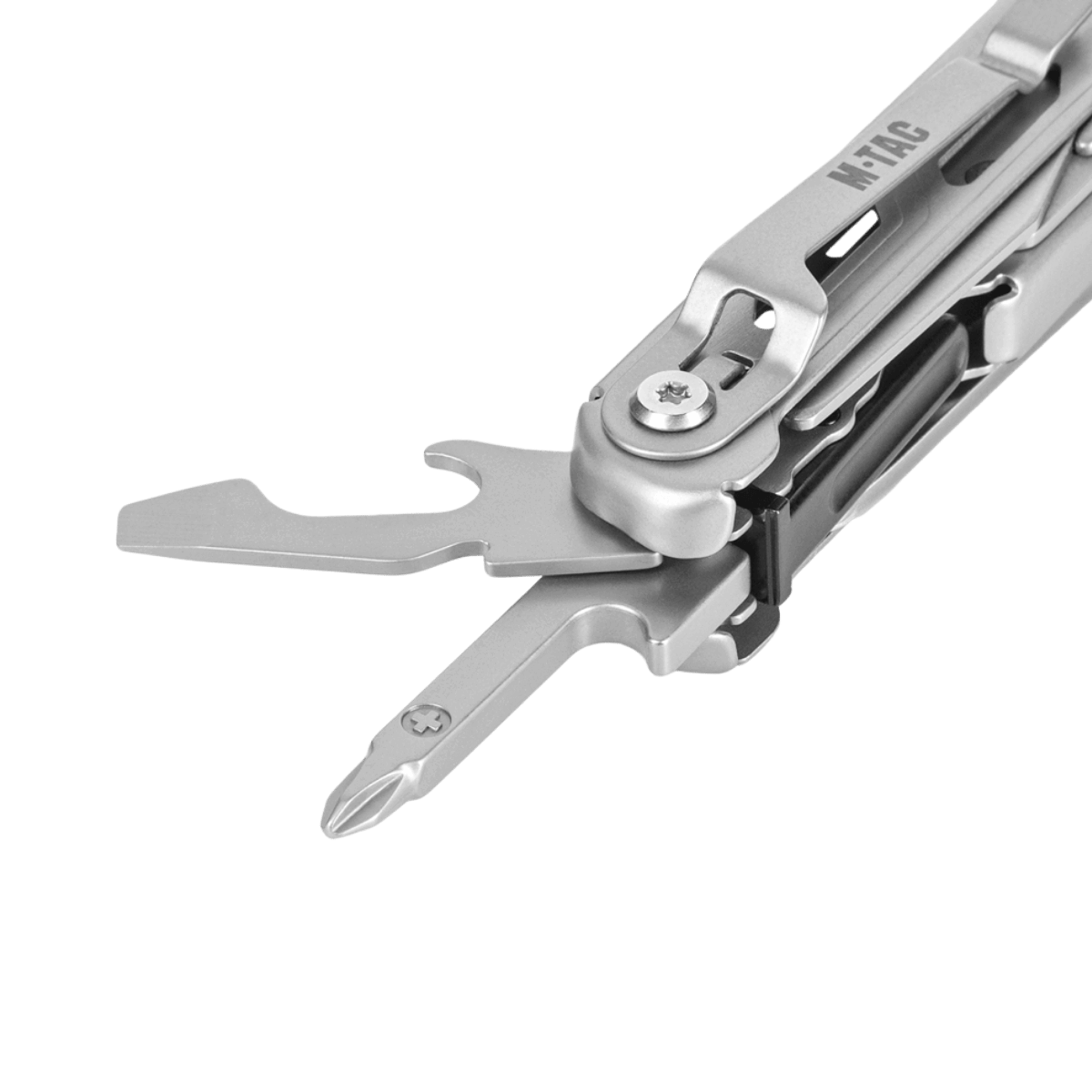 M-Tac Type 3 Foldekniv (5-i-1) Rustfrit Stål med flere værktøjer, ideel til EDC og daglig brug, fremstillet af holdbart rustfrit stål.