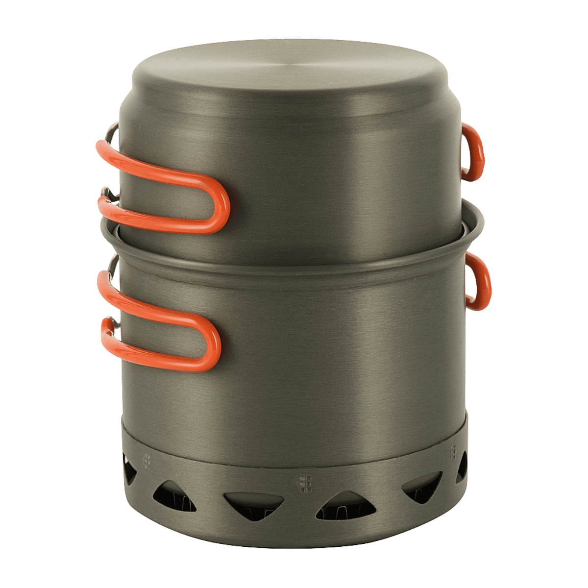 M-Tac Individuelt Kogesæt til Brænder i anodiseret aluminium med orange håndtag, ideelt til camping og friluftsliv.