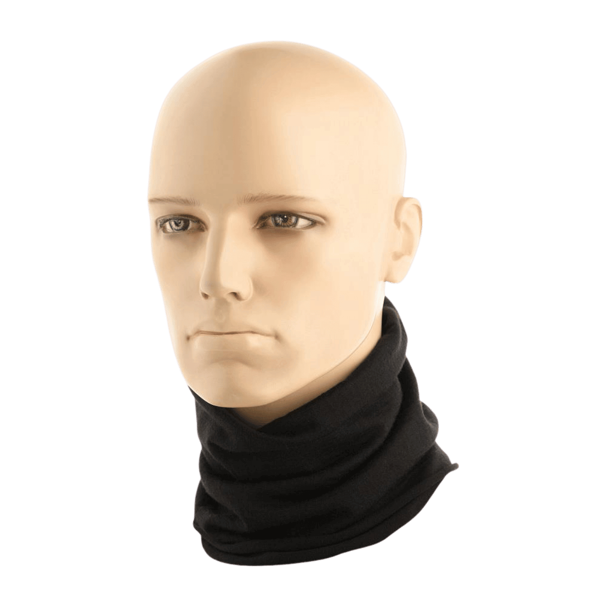 M-Tac Tubehalstørklæde i Merinould i sort på mannequin, multifunktionelt, perfekt til varmeisolering og fugttransport.