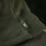 M-Tac Anatomisk Snood Justerbar Elite Fleece (320 g/m²) i blød, grøn fleece med mærkelabel, designet til koldt vejr og høj varmeisolering.