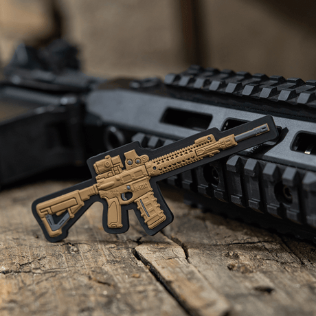 M-Tac AR-15 3D PVC Patch med Velcro fastgørelse til taktisk brug på tøj og udstyr