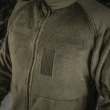 M-Tac Battle Fleece Polartec Jakke i brun med anatomisk pasform, vind- og slidbeskyttelse til militær og politi.