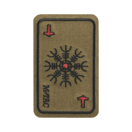 M-Tac Patch Kort Helm of Horror (Broderi) med vikingetidens Ægishjálmur symbol, broderet på Cordura 500D, holdbar og slidstærk.