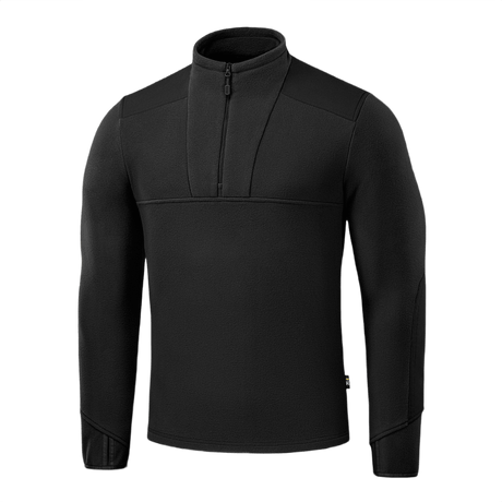M-Tac Centurion Microfleece Jakke i sort med YKK-lynlås og forstærkede skuldre. Designet til varme og bevægelighed.