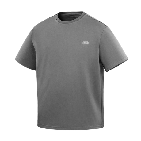 M-Tac Cotton HARD T-shirt i grå farve, designet til hverdagsbrug med oversize-snit og reflekslogo, fremstillet i 100% bomuld.