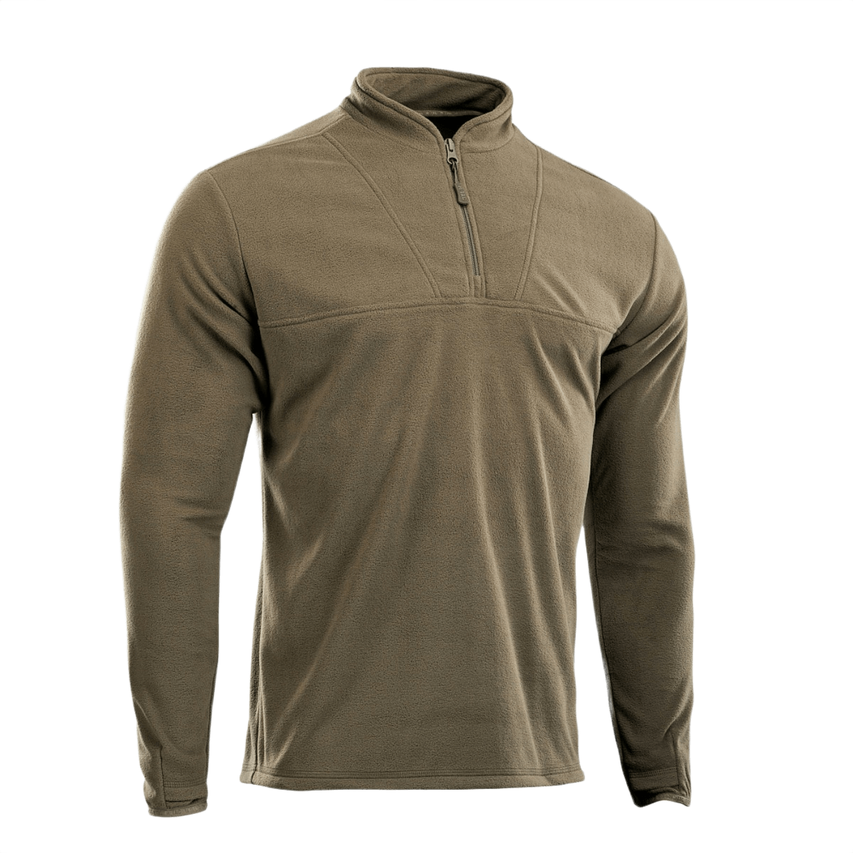 M-Tac Delta Fleece Jakke i beige, varm og let fleece med tommelhuller, perfekt til udendørs brug i koldt vejr. Materiale: fleece 190 g/m².