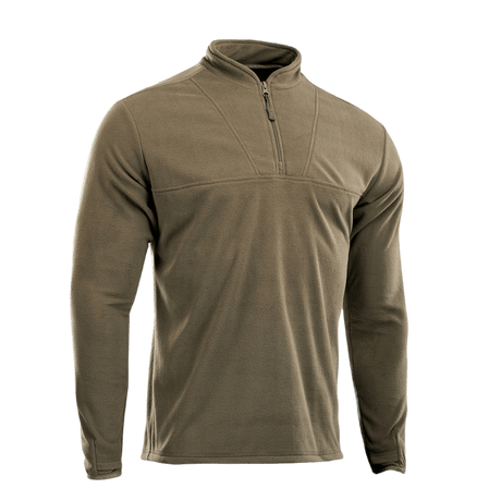 M-Tac Delta Fleece Jakke i beige, varm og let fleece med tommelhuller, perfekt til udendørs brug i koldt vejr. Materiale: fleece 190 g/m².