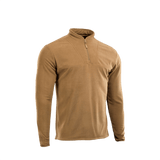 M-Tac Delta Fleece Jakke i brun, let og varm, ideel til udendørs aktiviteter, med tommelhuller til ekstra komfort i koldt vejr.