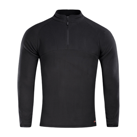 M-Tac Delta Polartec Raglan Jakke i sort fleece til hverdagsbrug og udendørsaktiviteter, med høj krave og halv lynlås.