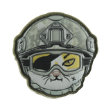 M-Tac Patch Emoji #12 PVC morale patch med kat i hjelm og Velcro, sjovt tilbehør til tøj, taske eller udstyr.