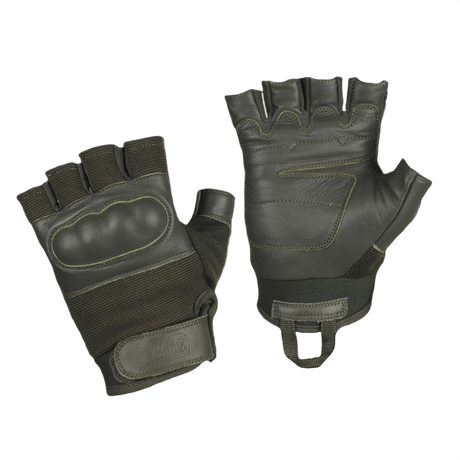 M-Tac Fingerløse Handsker Assault Tactical Mk.4 med forstærket håndflade og dæmpende pads for taktisk brug og våbengreb.