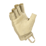 M-Tac Fingerløse Handsker Assault Tactical Mk.1 til taktisk brug, forstærket læderhåndflade, beige fingerløse design.