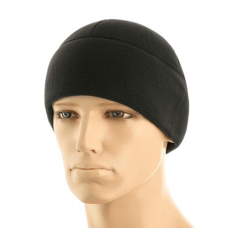 Sort M-Tac Fleece Polartec Watch Cap på mannequin, ideel til kolde vejrforhold, lavet af holdbar Polartec® 200 Series fleece.