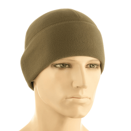 M-Tac Fleece Polartec Watch Cap i slidstærk brun fleece, ideel til outdoor aktiviteter i kolde vejrforhold.