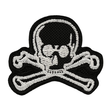 M-Tac Patch Old Skull Velcro med 3D-effekt i tekstil, taktisk morale patch med sort og hvidt dødningehoveddesign, dimensioner 45 x 55 mm.