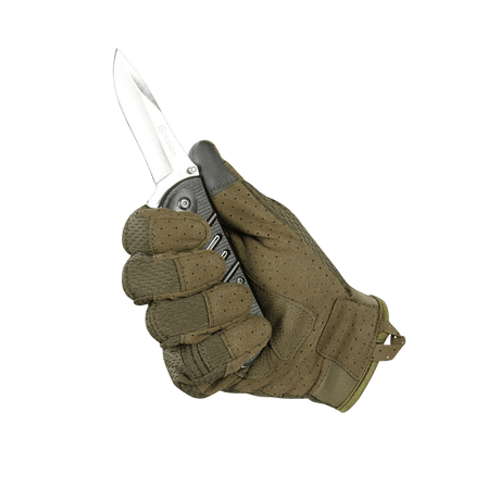 M-Tac Handsker A30 bruges til skydning, træning, med anatomisk pasform og touchscreen-indsatser, holdt med kniv for enkel håndtering.