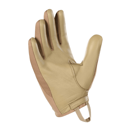 M-Tac Handsker Police i syntetiske materialer og læder, designet til politi med polstrede zoner og velcrolukning for komfort.