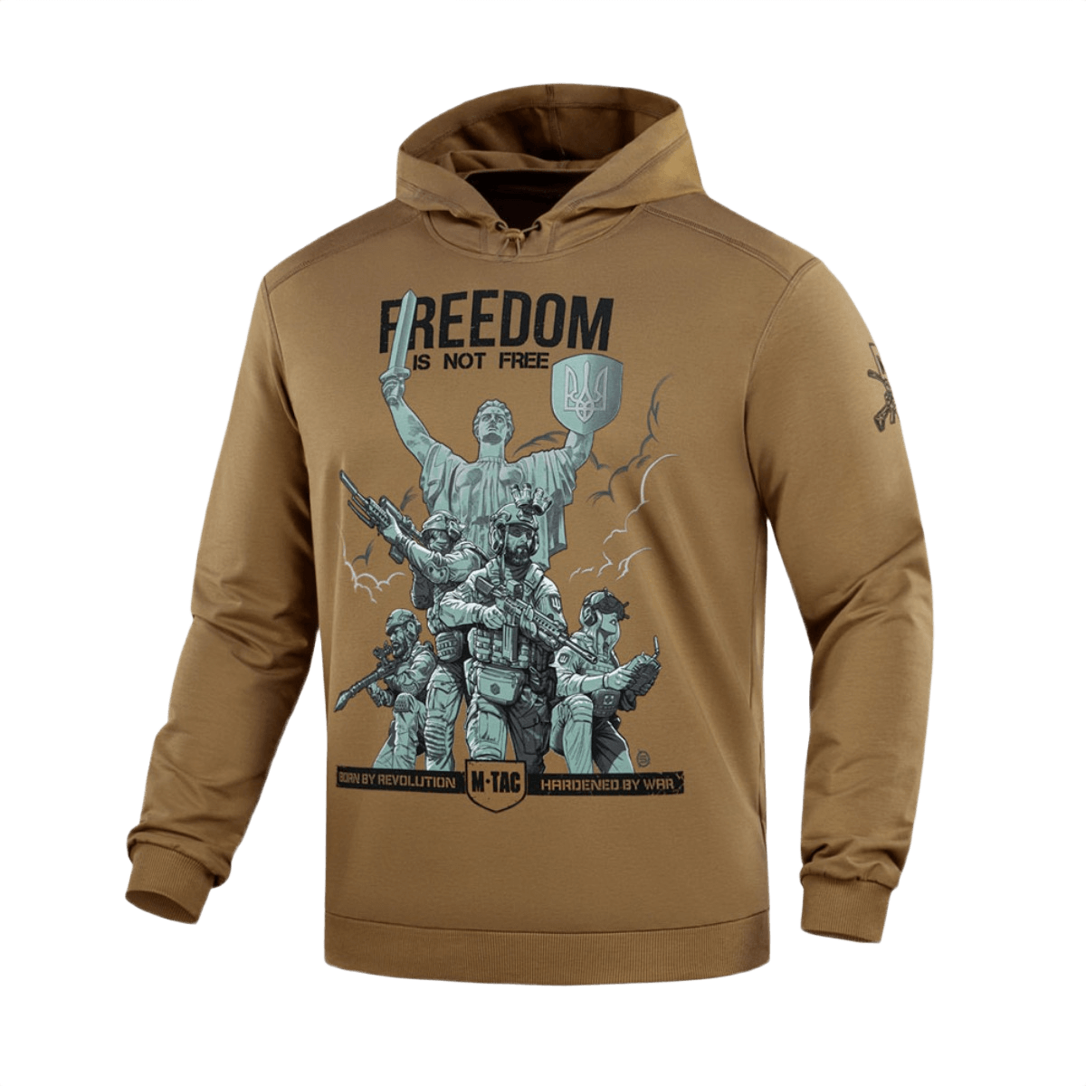 M-Tac Hoodie Freedom kombinerer militærinspireret design med komfort og fleksibilitet, ideel til hverdagsbrug og friluftsliv.