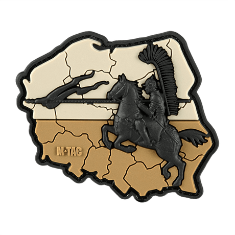 M-Tac Patch Husaria 3D PVC morale patch med vingede husar, symbol for mod med Polens flag i baggrund. Størrelse: 70x80 mm, PVC materiale.
