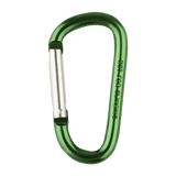 M-Tac Karabinhage 8 cm i grøn aluminium, perfekt til fastgørelse af udstyr på vest, bælte eller rygsæk. Let og holdbart design.