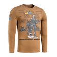 M-Tac T-Shirt UA Side Langærmet med "Come to the Dark Side" grafisk design i brun bomuld og elastan for komfort og bevægelsesfrihed.