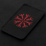 M-Tac Patch Helm of Horror Vandret Laser Cut i Cordura 500D med ægishjálmur design, fastgøres med Velcro, størrelse 80 x 50 mm.