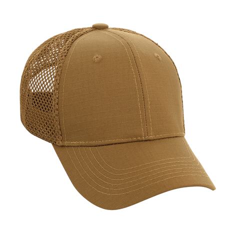 M-Tac Mesh Flex Ripstop Baseball Cap i beige med ripstop-front og mesh-paneler for ventilation og komfort