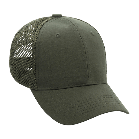 M-Tac Mesh Flex Ripstop Baseball Cap i grøn med mesh-paneler for god ventilation og en fast skygge. Praktisk til udendørs brug.